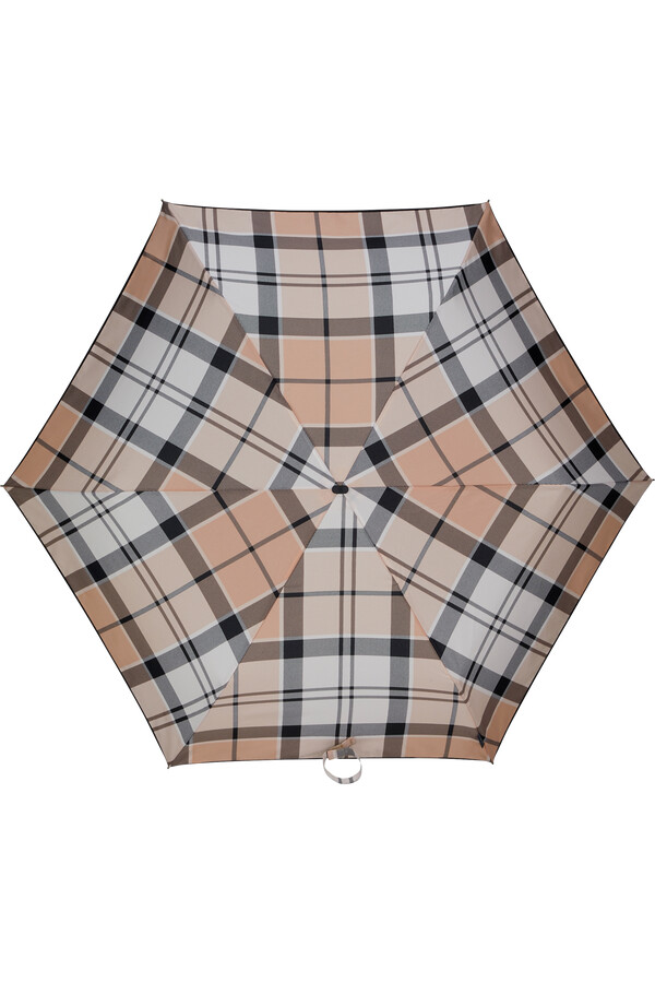 alu drop s paraply beige rutete