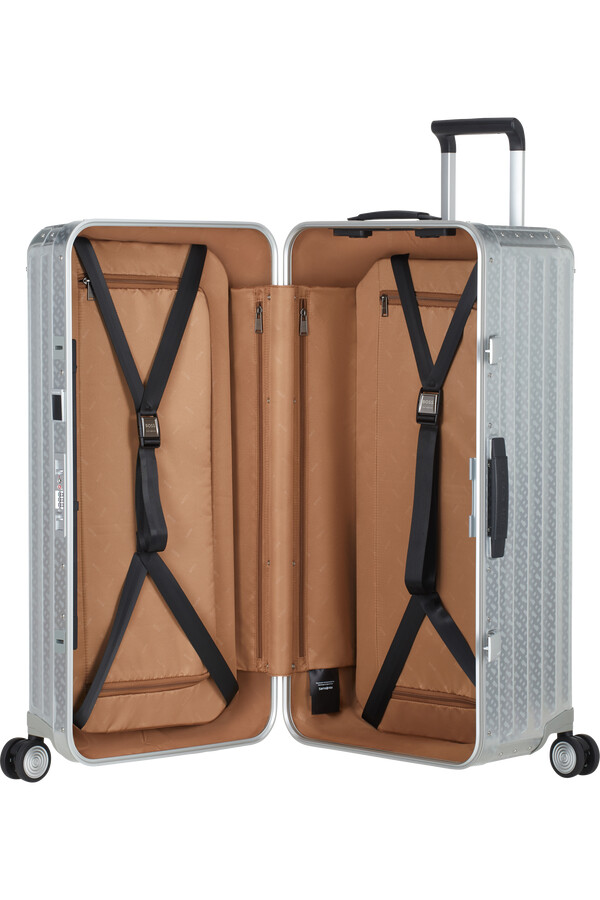 boss samsonite koffert med 4 hjul 80 cm aluminiumsmonogram