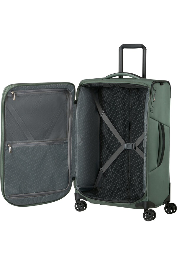 respark koffert med utvidbar veske 4 hjul 67 cm light sage