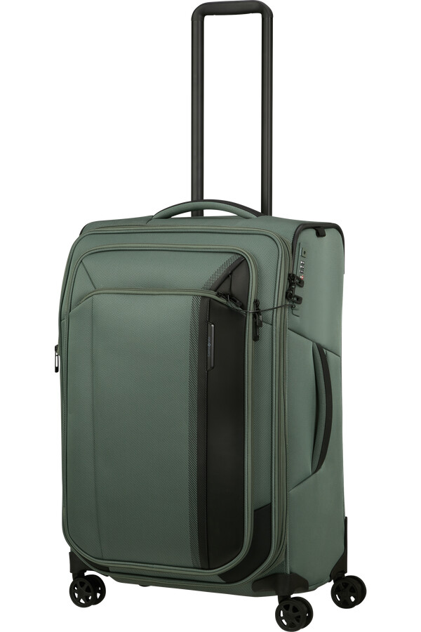 respark koffert med utvidbar veske 4 hjul 67 cm light sage