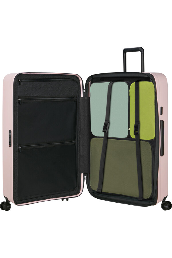 restackd koffert med utvidbar design 4 hjul 81 cm rosa