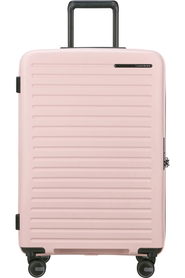 restackd koffert med utvidbar veske 4 hjul 68 cm rosa