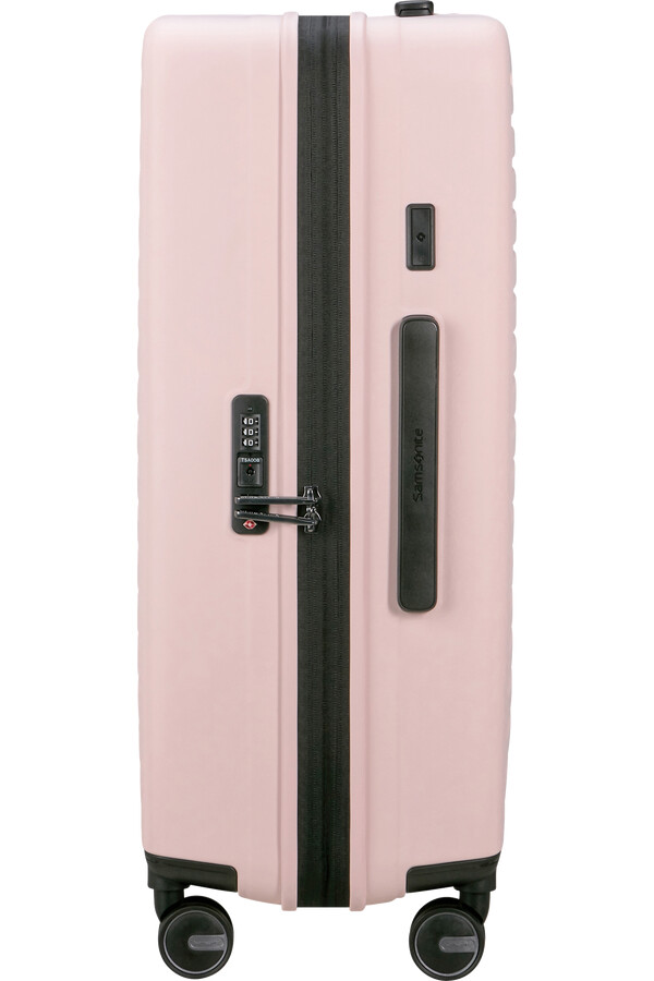 restackd koffert med utvidbar veske 4 hjul 68 cm rosa