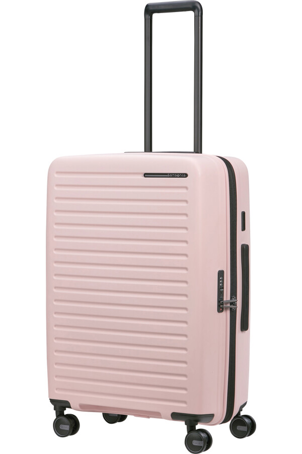 restackd koffert med utvidbar veske 4 hjul 68 cm rosa