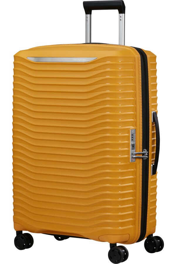 upscape koffert med utvidbar veske 4 hjul 68 cm gul