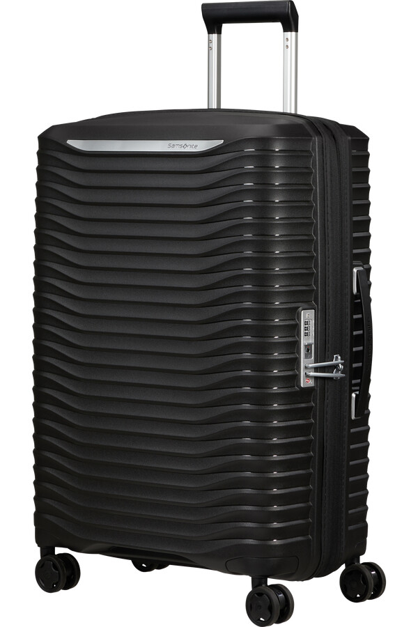 upscape koffert med utvidbar veske 4 hjul 68 cm svart