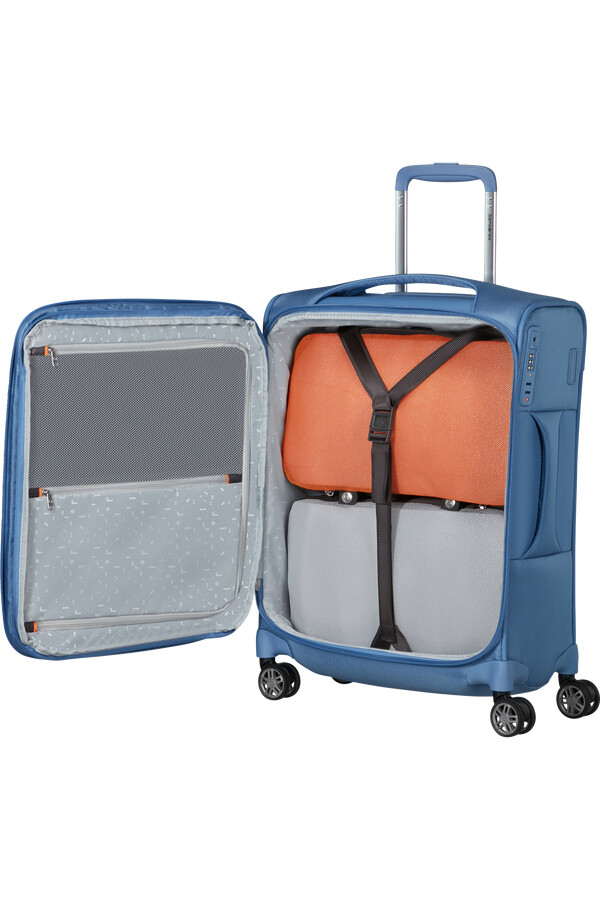re-lite koffert med utvidbar veske 4 hjul 55 cm capri blue