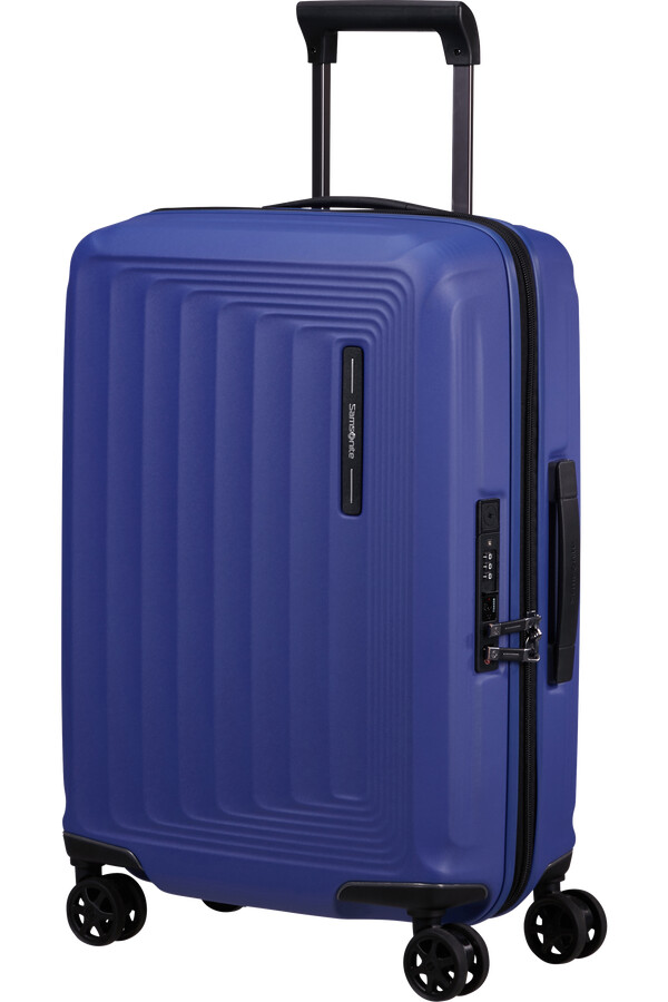 nuon koffert med utvidbar veske 4 hjul 55 cm matt nautical blue