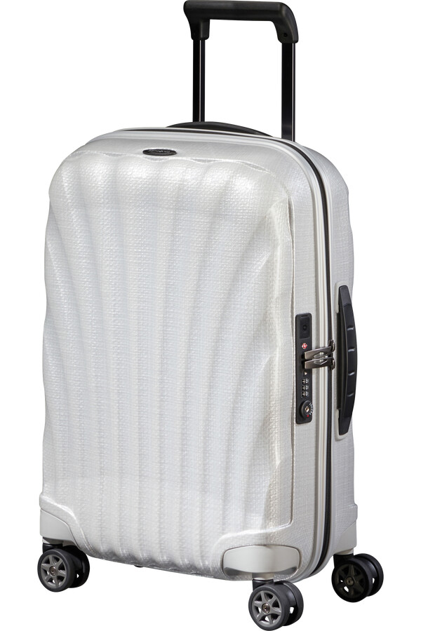 c-lite koffert med utvidbar veske 4 hjul 55 cm off white