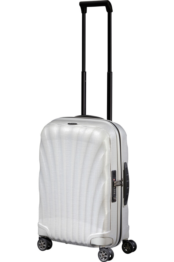 c-lite koffert med utvidbar veske 4 hjul 55 cm off white