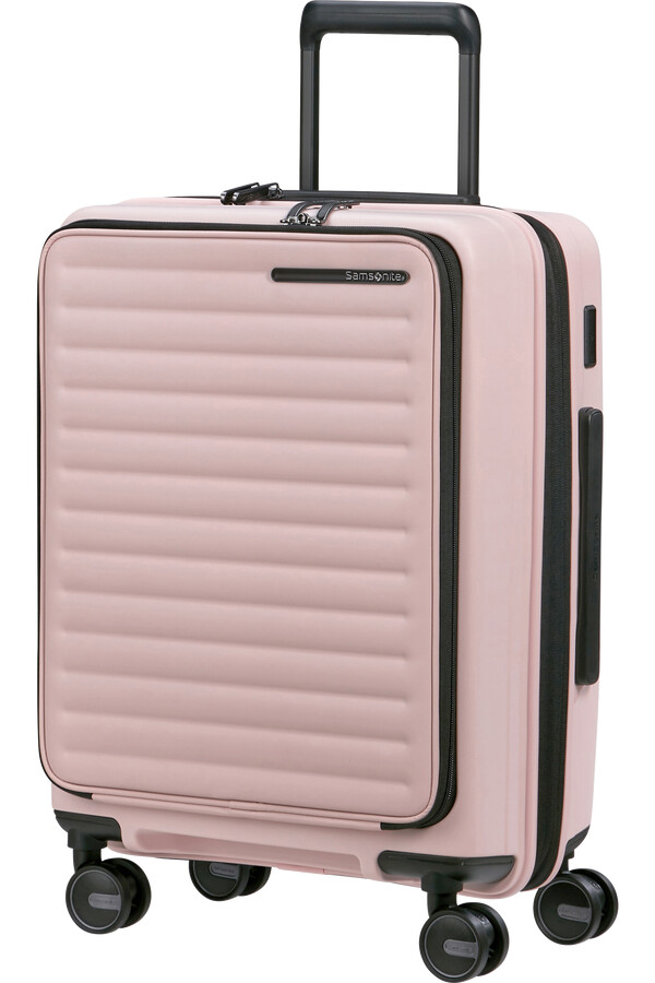restackd koffert med utvidbar veske 4 hjul 55 cm rosa