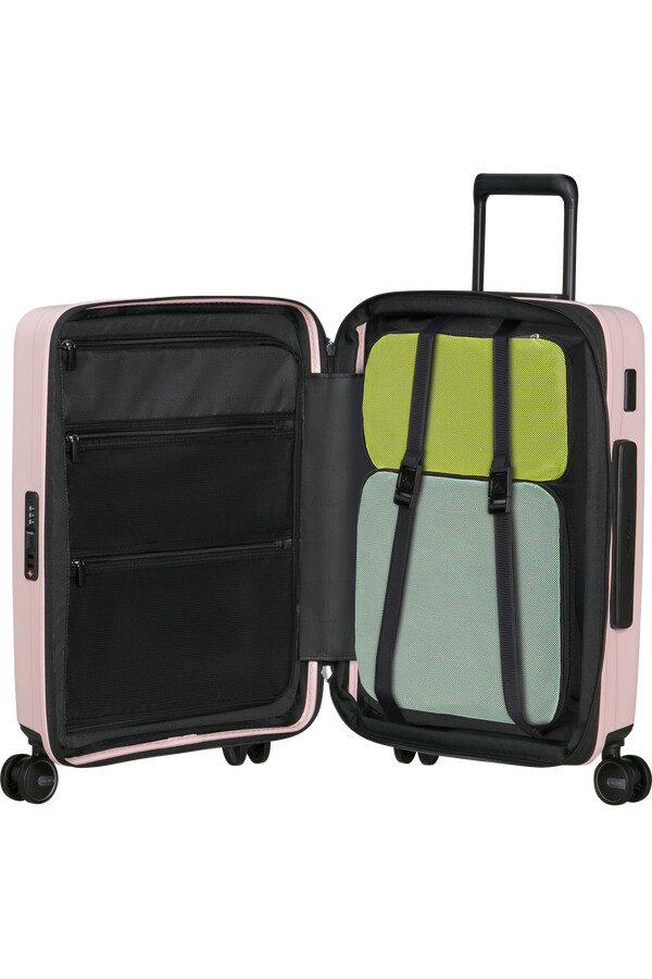 restackd koffert med utvidbar veske 4 hjul 55 cm rosa