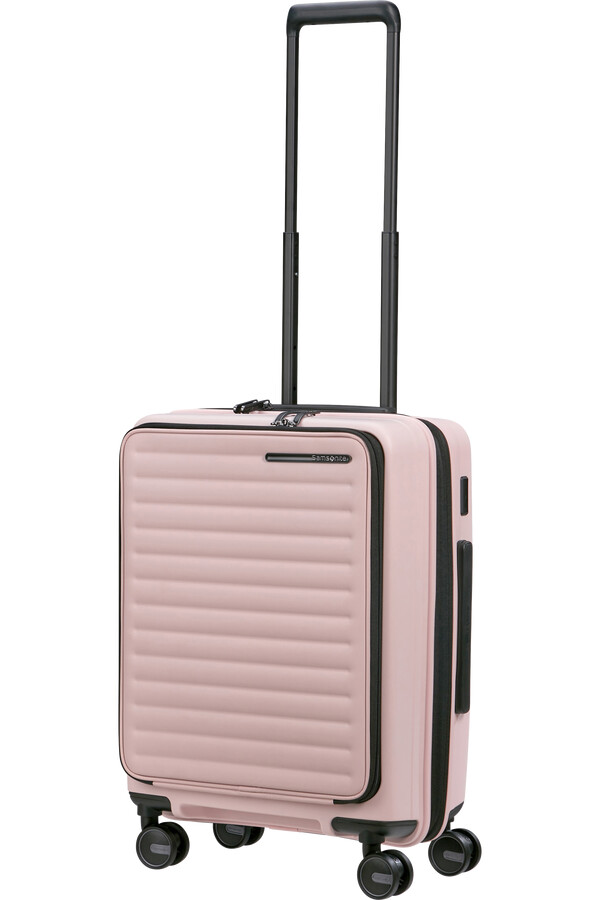 restackd koffert med utvidbar veske 4 hjul 55 cm rosa