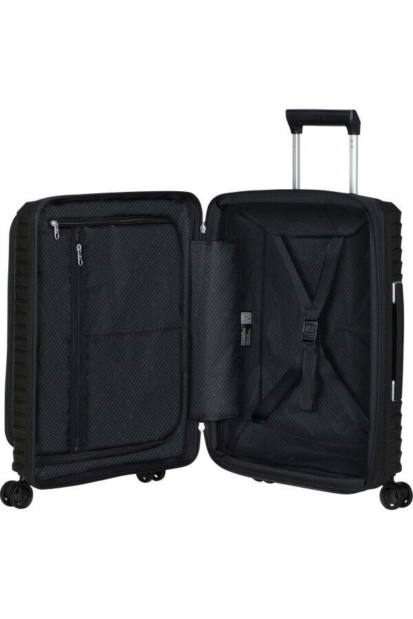 upscape koffert med utvidbar veske 4 hjul 55 cm svart