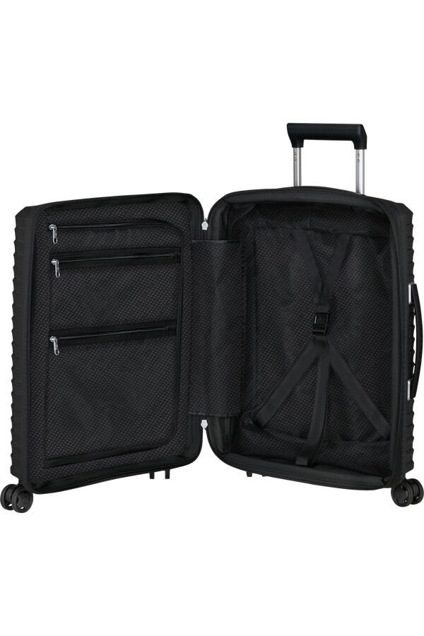 upscape koffert med utvidbar veske 4 hjul 55 cm svart