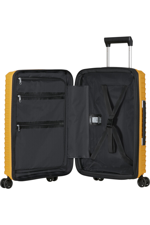 upscape koffert med utvidbar veske 4 hjul 55 cm gul