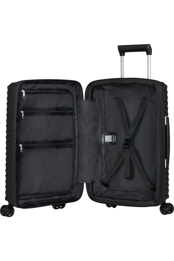 upscape koffert med utvidbar veske 4 hjul 55 cm svart