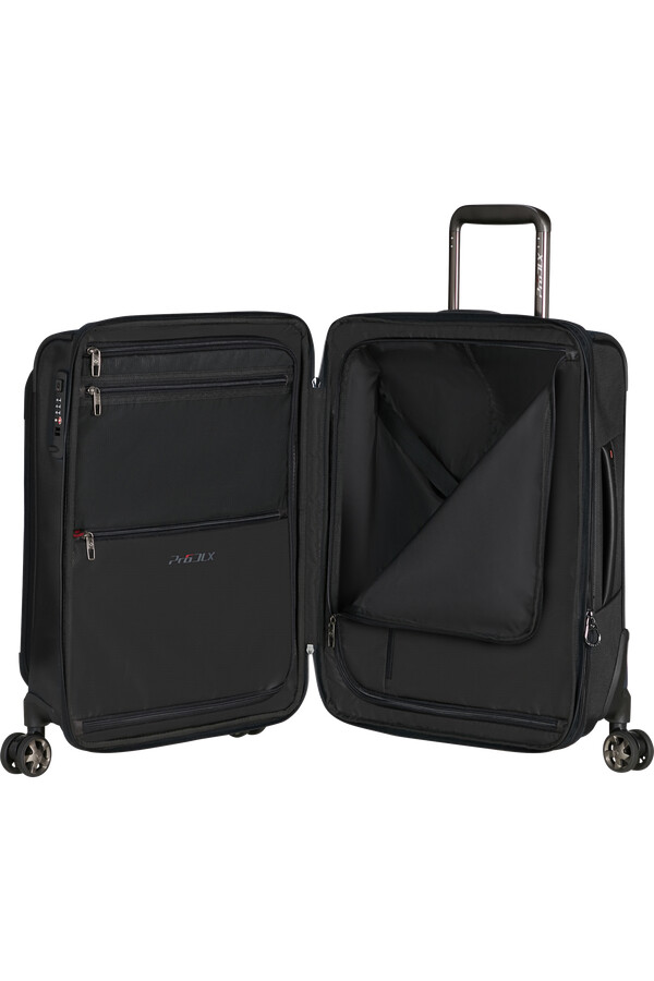 pro-dlx 6 koffert med utvidbar veske 4 hjul 55 cm svart